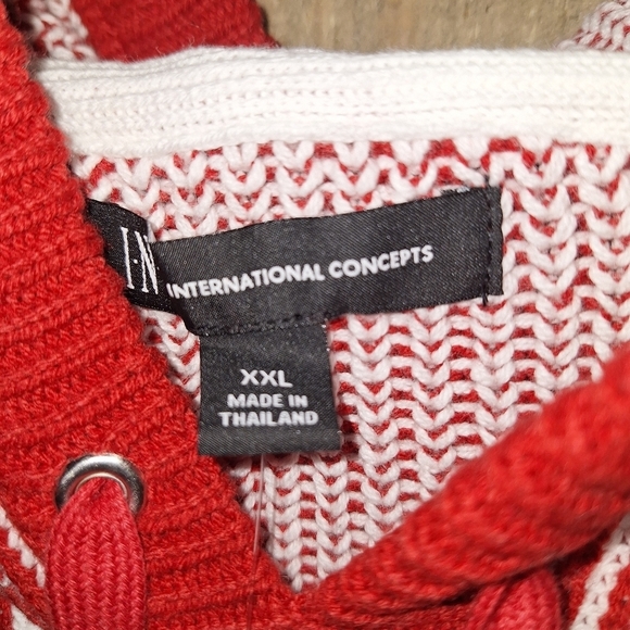 An INC chunky knit hodded sweater in a mens size XXL. NWT with no flaws. - Picture 3 of 8